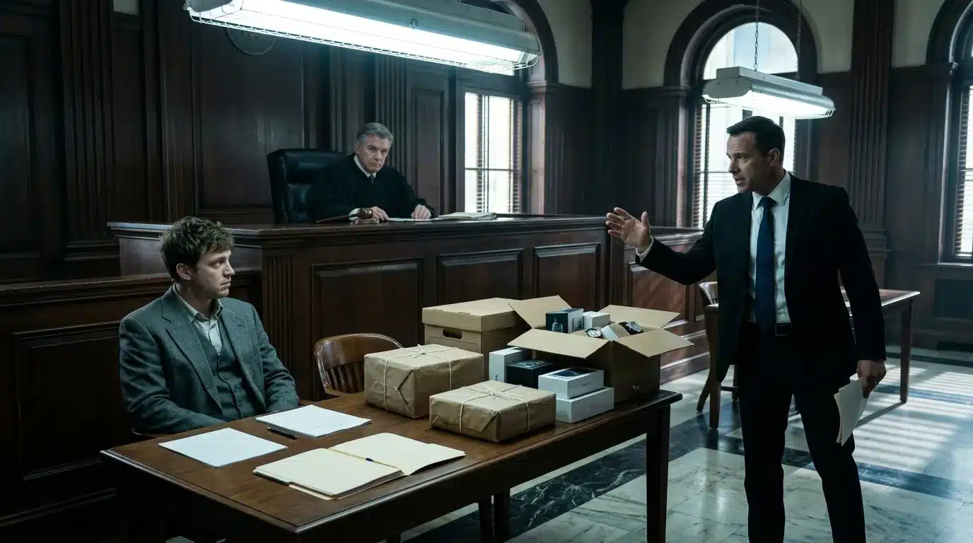 Avocat plaidant devant un juge en salle d'audience